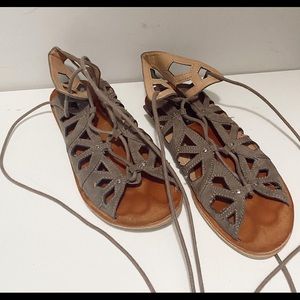 David Aaron Wrap Up Sandals